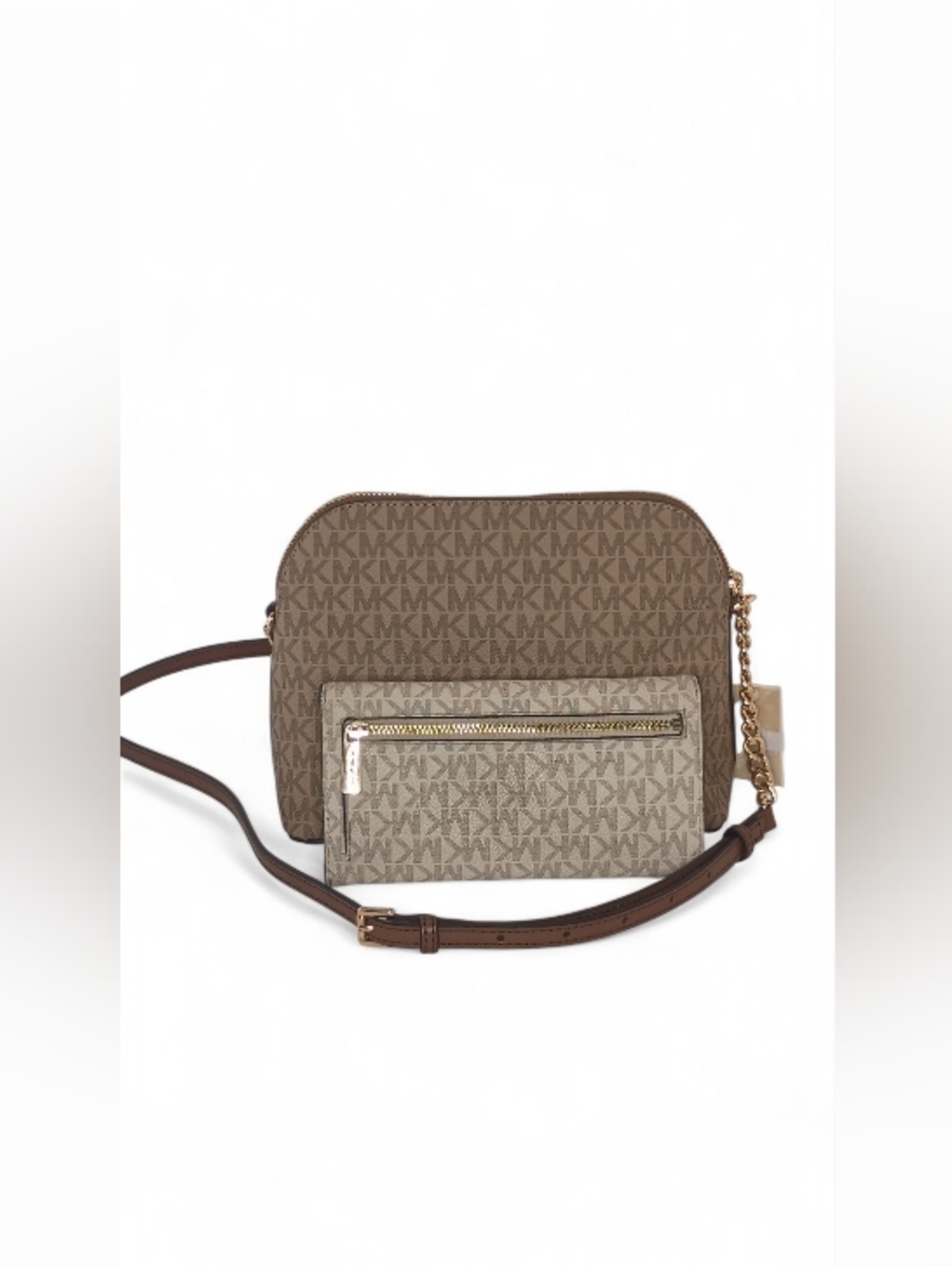 *NWT~ Michael Kors M Camel Mlt Color-Block Sig Logo Crsbdy Bag w/wallet-Jet Set - Picture 7 of 16